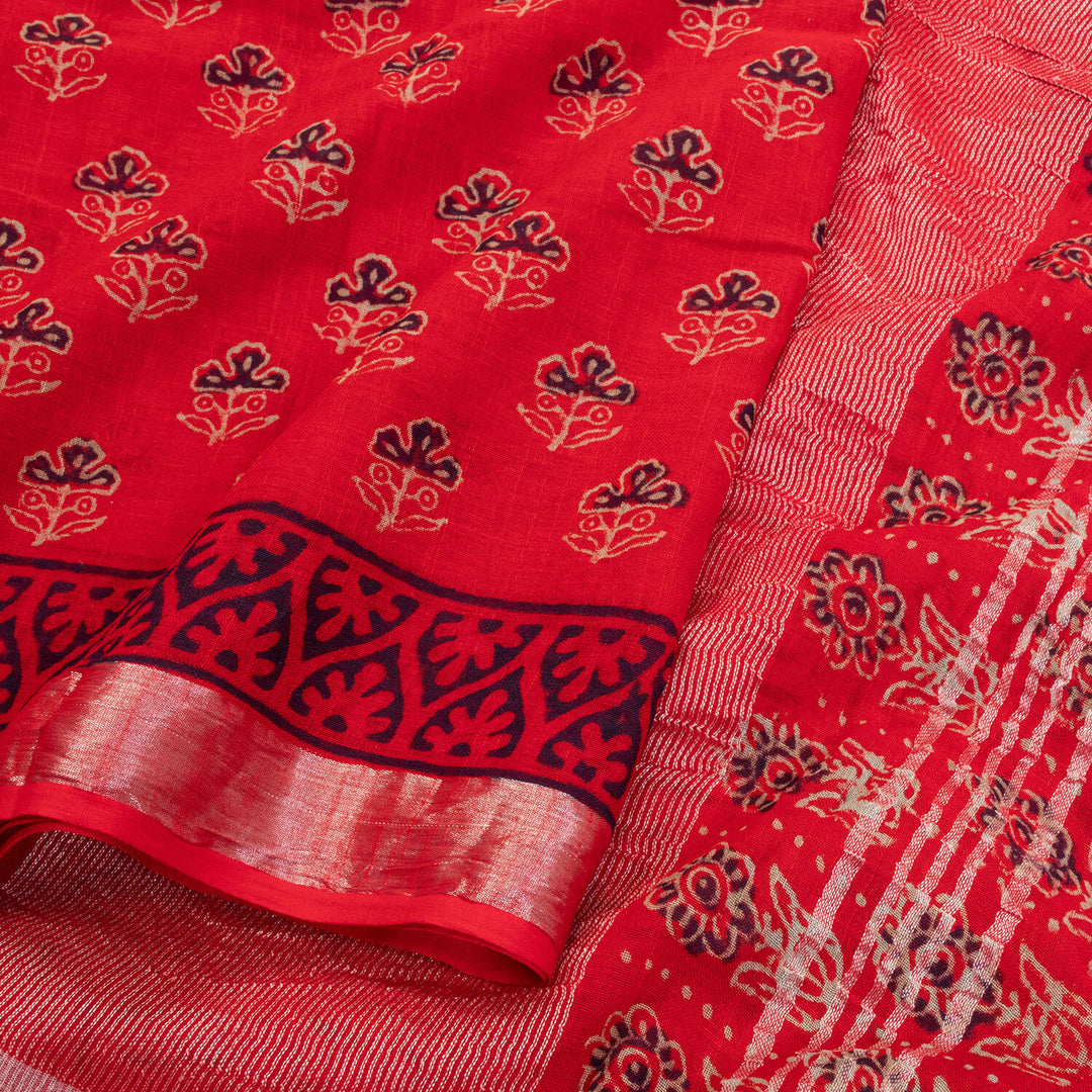 Hand Block Printed Linen Sarees