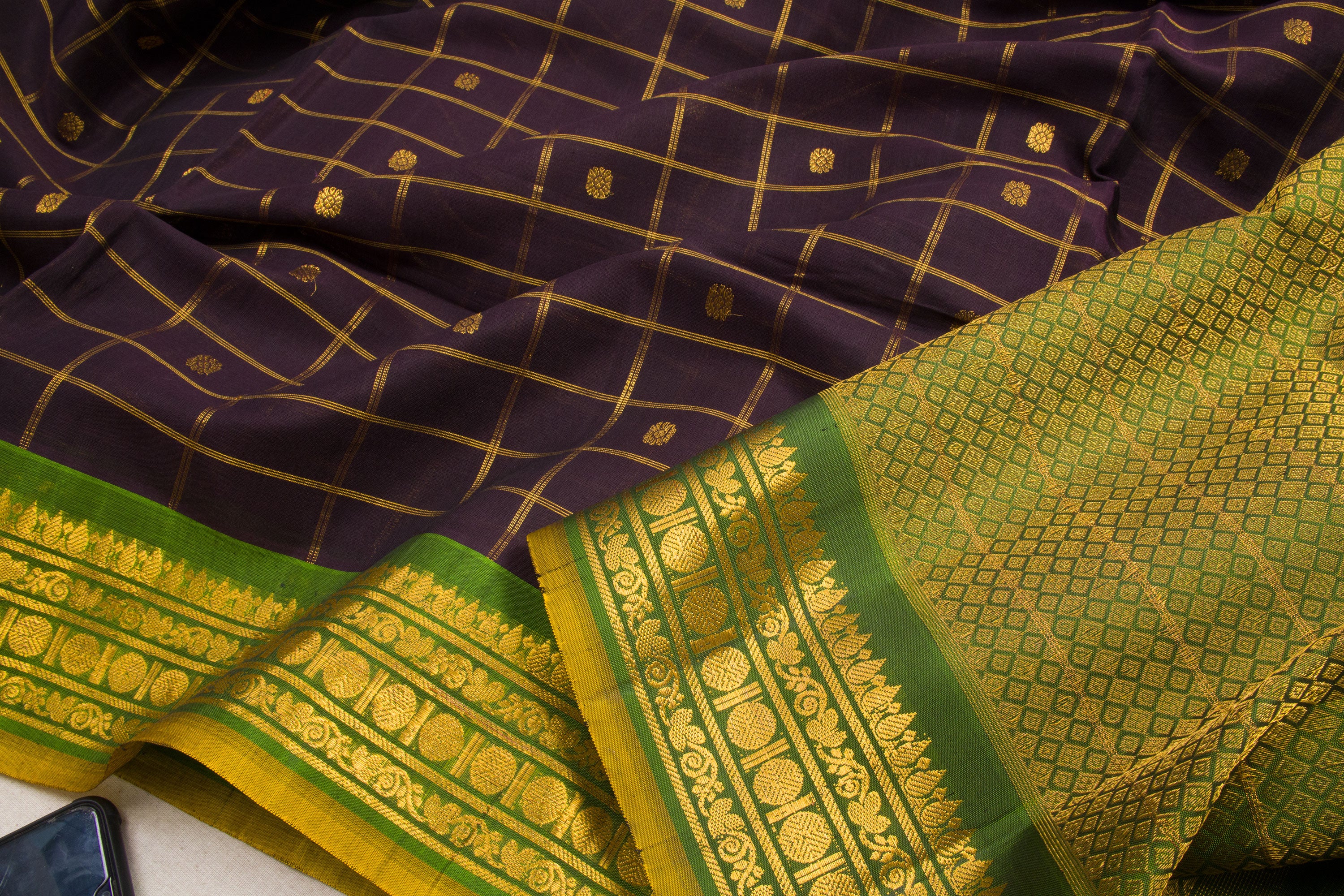 Sea Green Pure Gadwal Saree – Keya Seth Exclusive