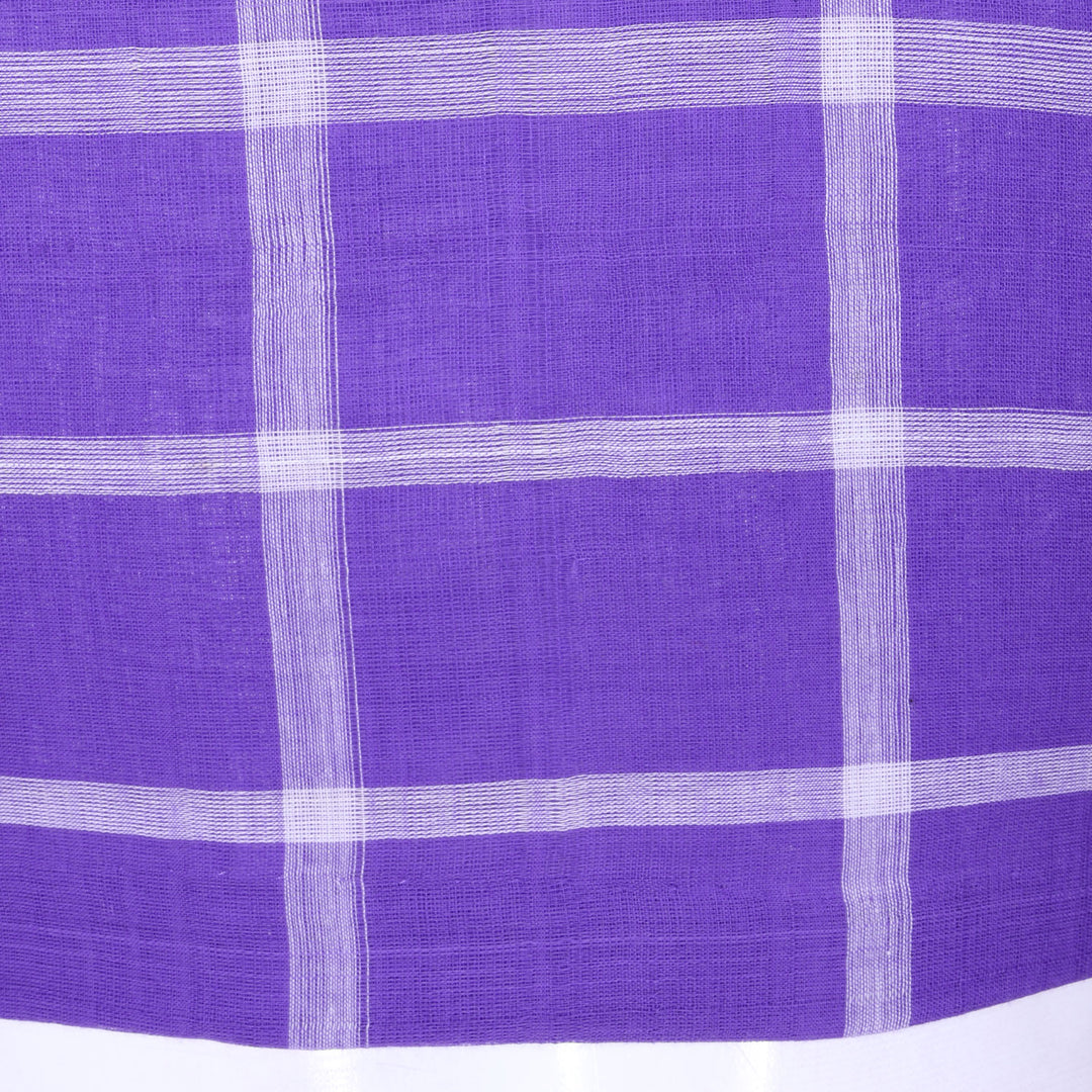 Purple Checked Andhra Cotton Blouse 10070418