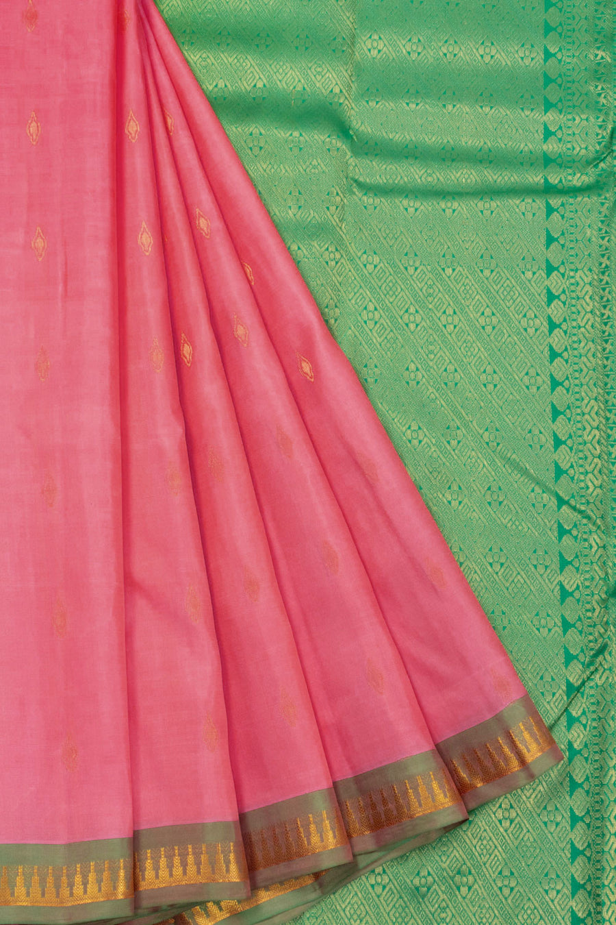 Pink Handloom Kanjivaram Soft Silk Saree