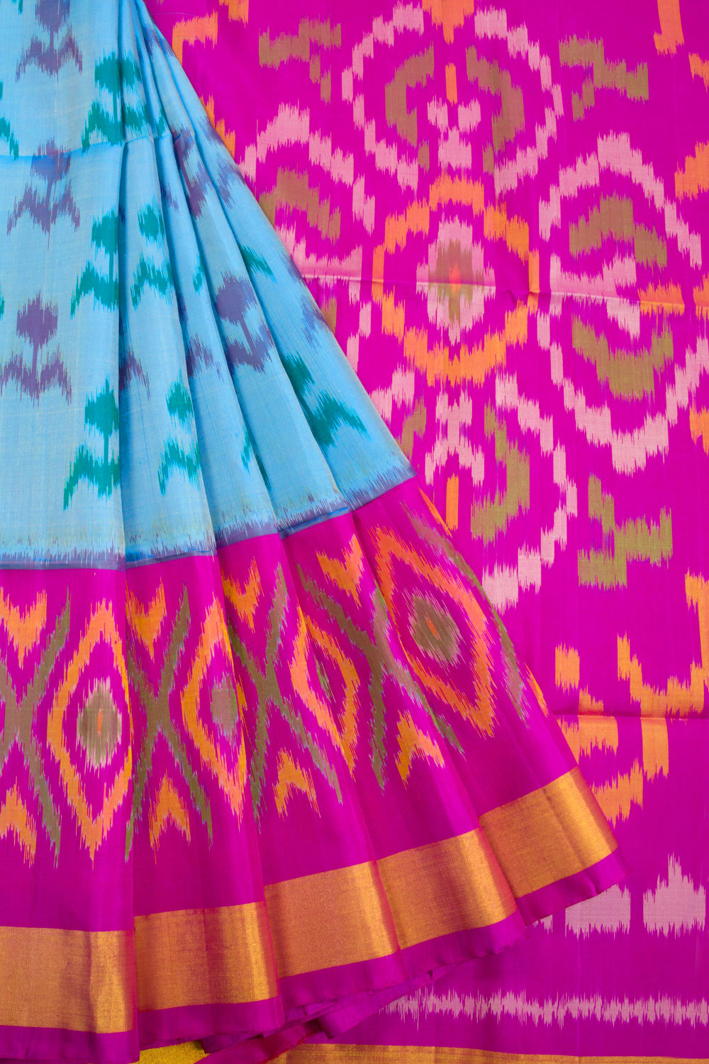 Blue Handloom Kanjivaram Silk Sare 10070702 - Avishya.com 