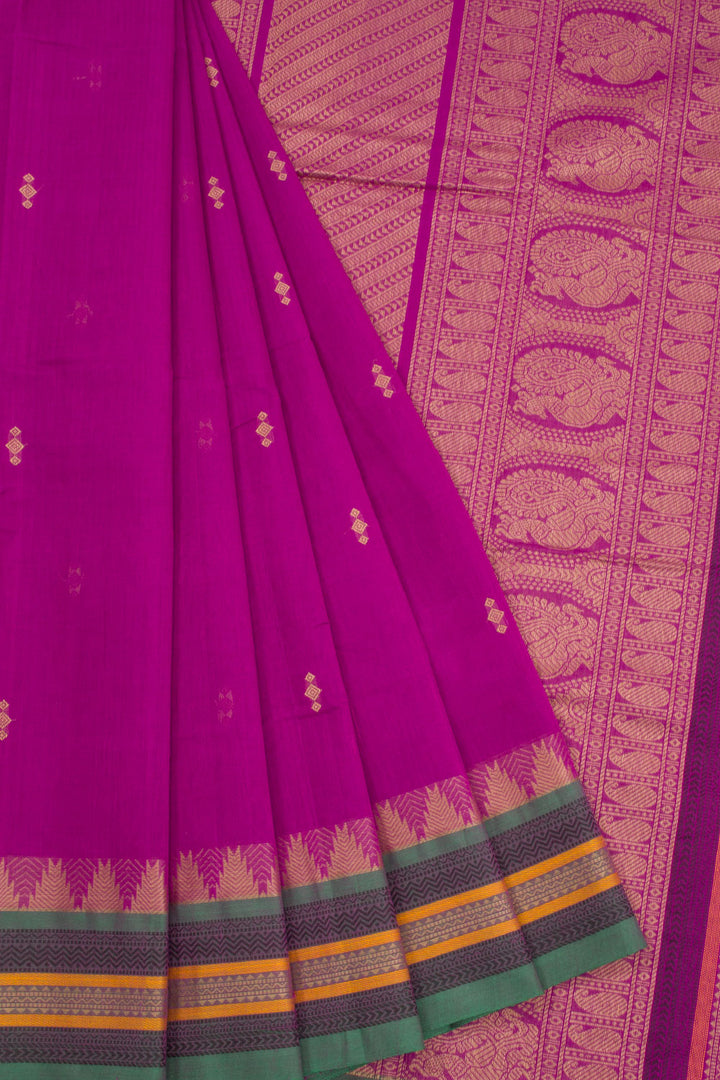 Violet Handloom Kanchi Cotton Saree 