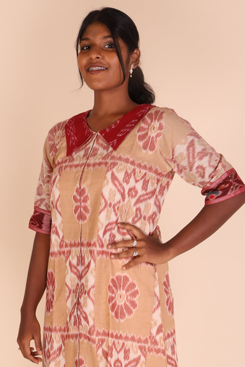 Handcrafted Ikat Cotton Kurta 10024102