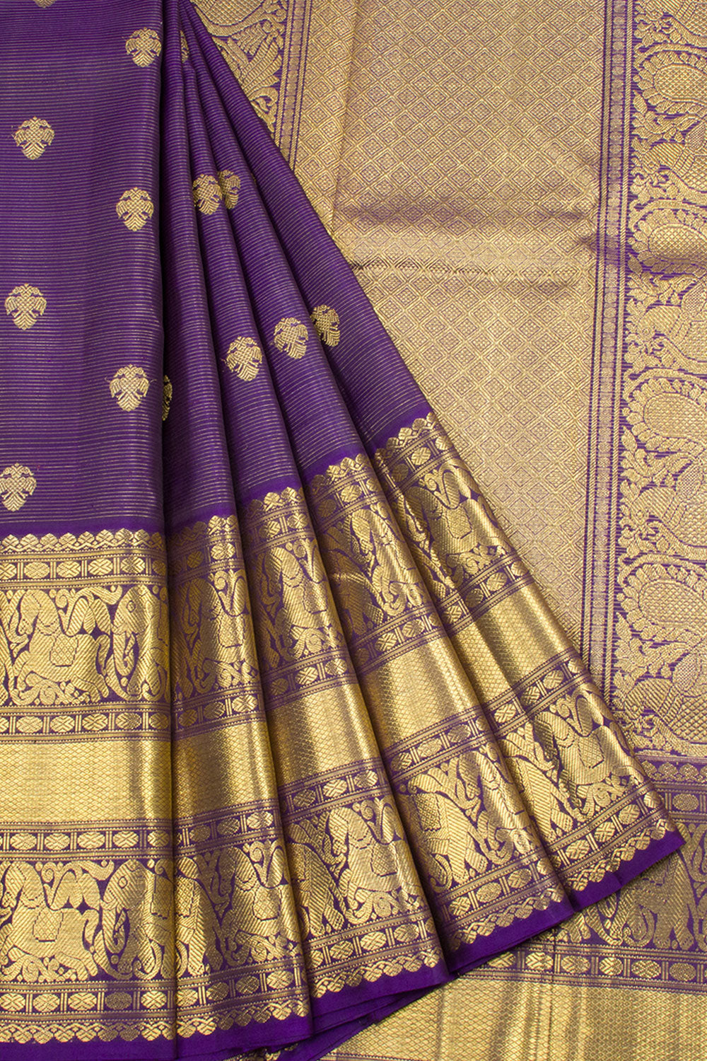 Royal Violet Pure Zari Kanjivaram Silk Saree 10062781