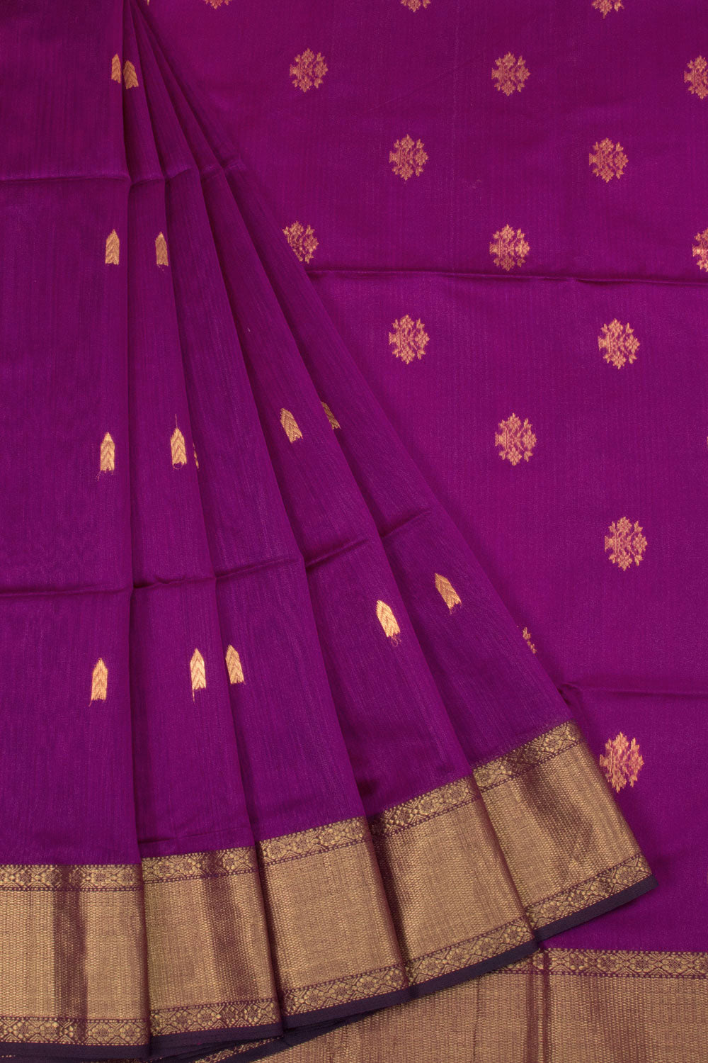 Purple Handloom Maheswari Silk Cotton Saree 10062924