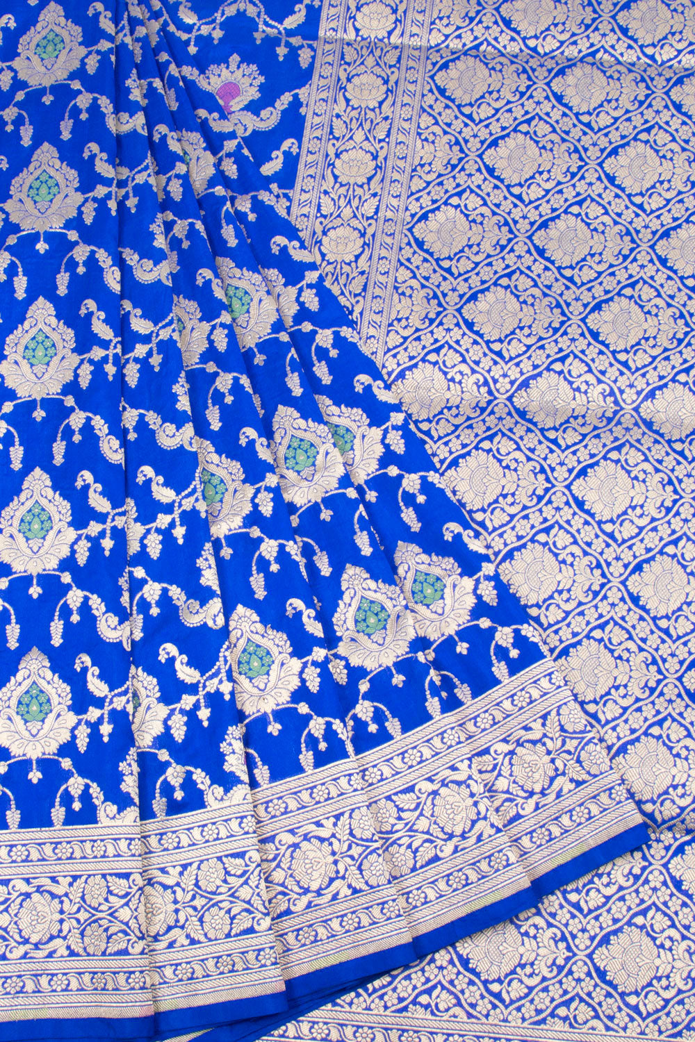 Royal Blue Handloom Banarasi Katan Silk Saree 10063208