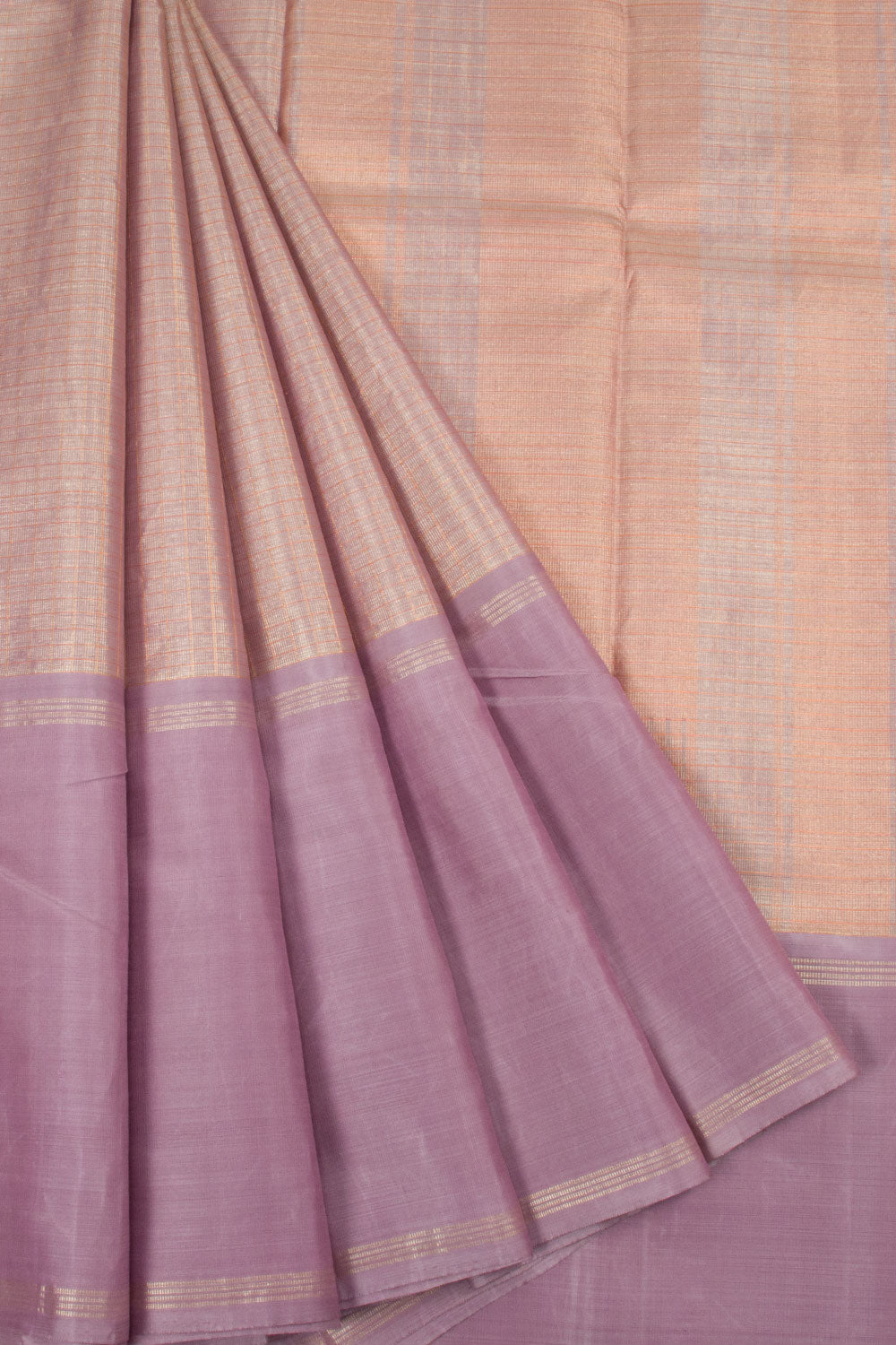 Taupe Rose Pure Zari Kanjivaram Tissue Silk Saree 10063324