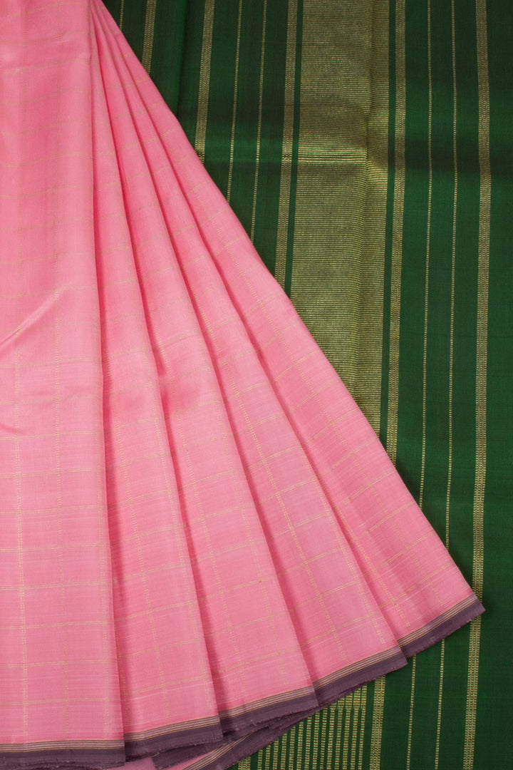 Pink Pure Zari Kanjivaram Silk Saree 10063344