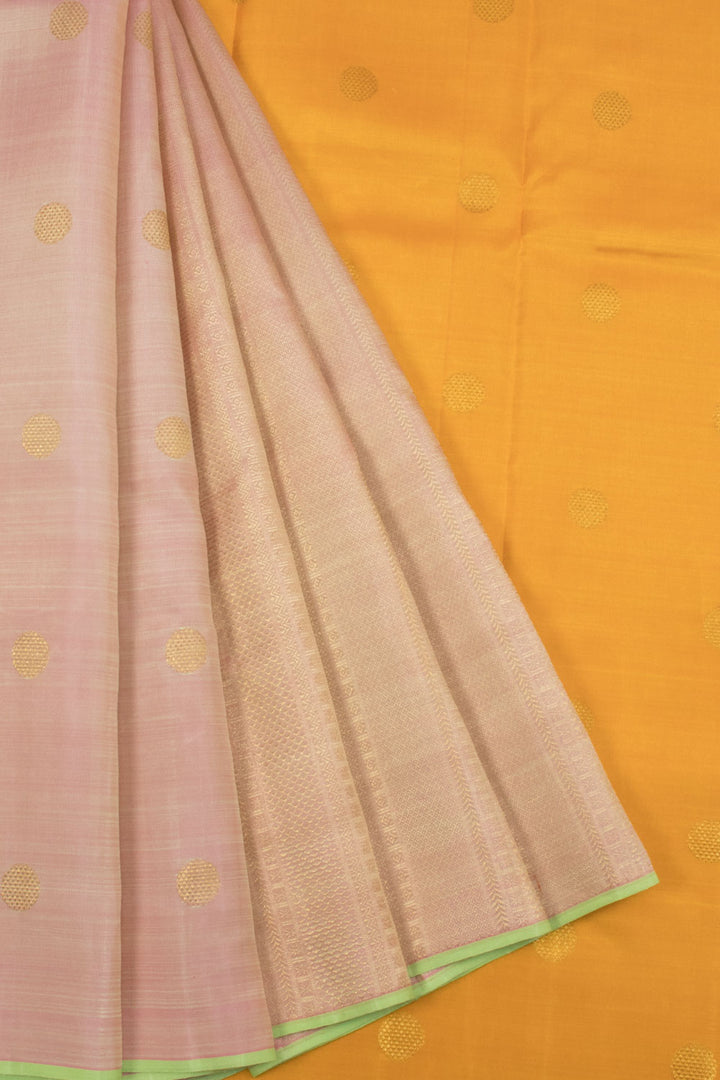 Pink & Peach Pure Zari  Kanjivaram Silk Saree 10063357