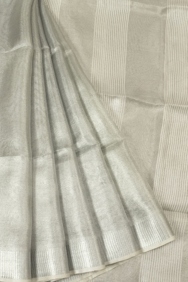 Silver Handloom Bengal Tant Cotton Saree - Avishya