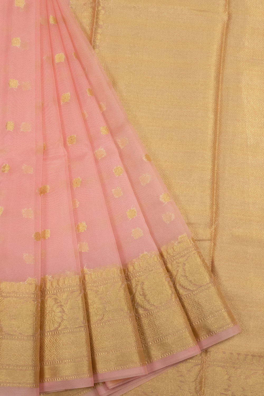 Pink Banarasi Organza Saree 10063851