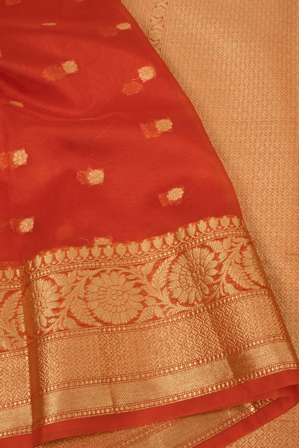 Red Banarasi Organza Viscose Saree - Avishya