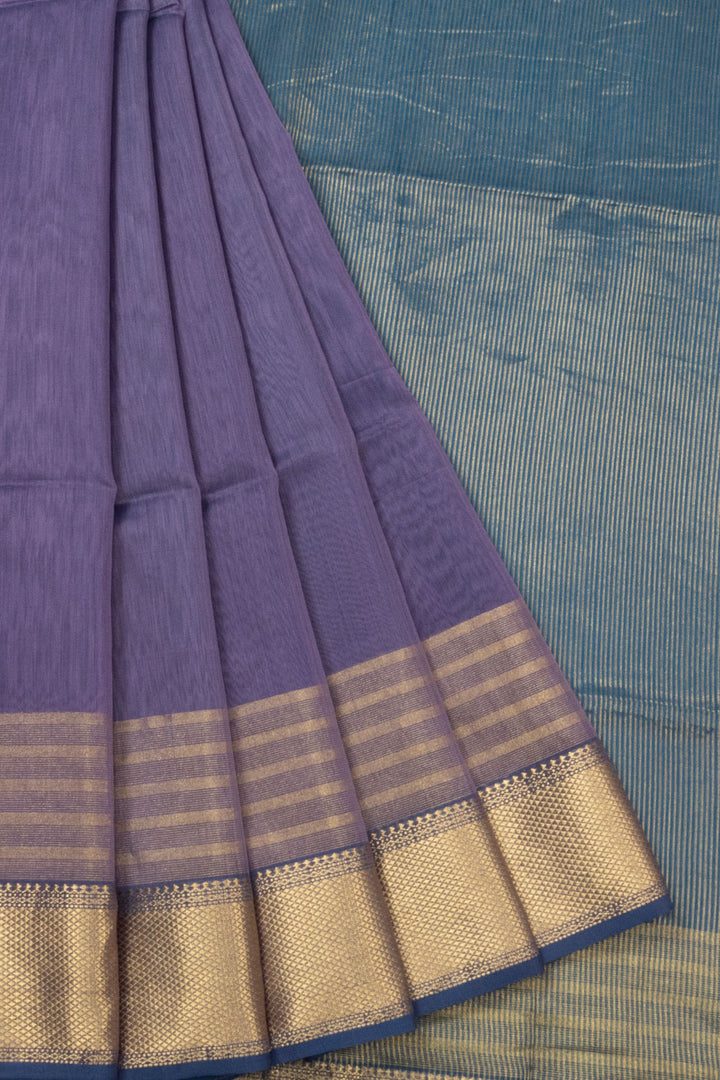 Violet Handloom Maheshwari Silk Cotton Saree - Avishya