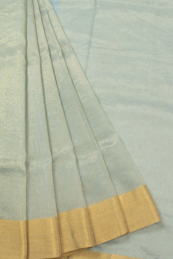 Powder Blue Handloom Maheswari Silk Cotton Saree- Avishya