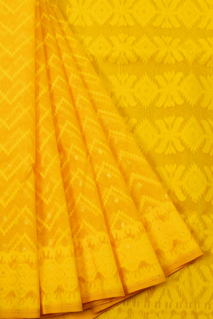 Yellow Handloom Jamdani Style Jamdani Cotton Saree - Avishya