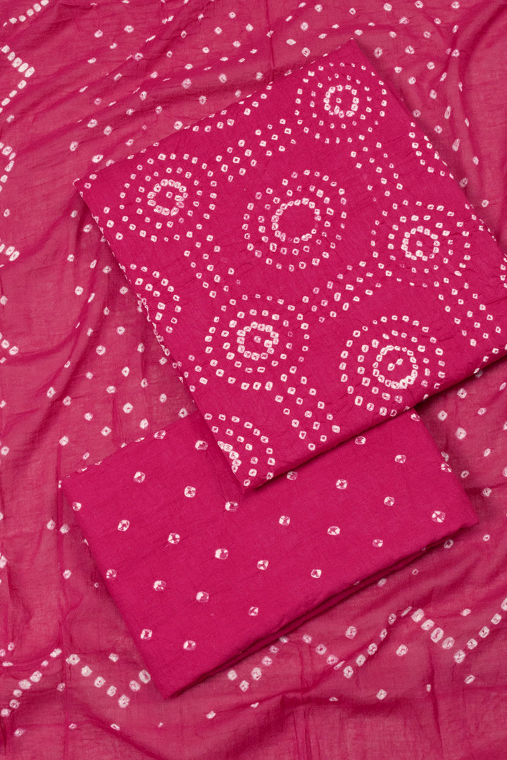 Pink Bandhani Salwar Suit Material - Avishya