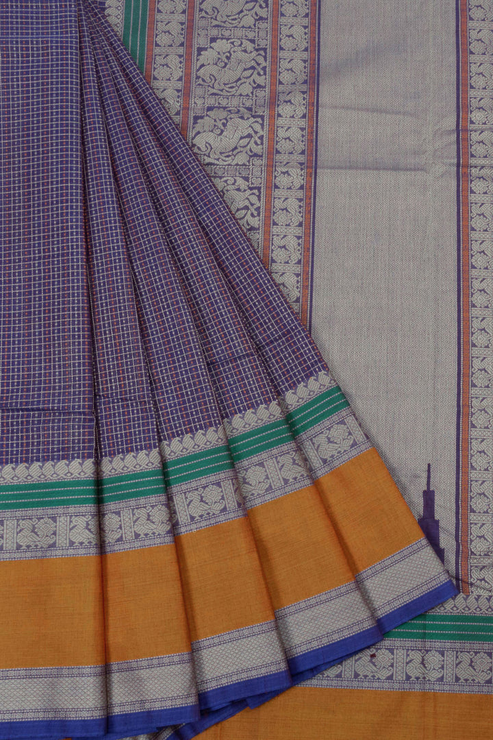 Violet Handloom Kanchi Cotton Saree 10064192