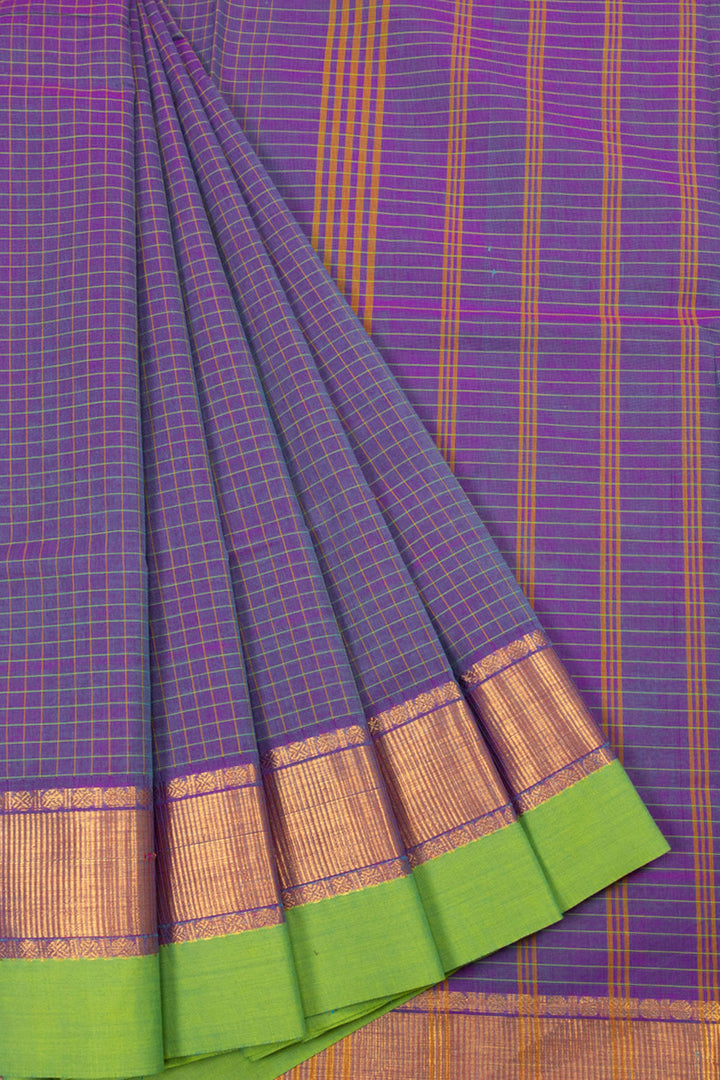 Purple Handloom Chettinad Cotton Saree 10064252