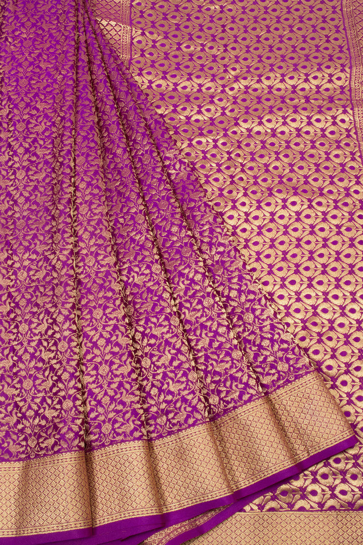 Violet Mysore Crepe Silk Saree - Avishya