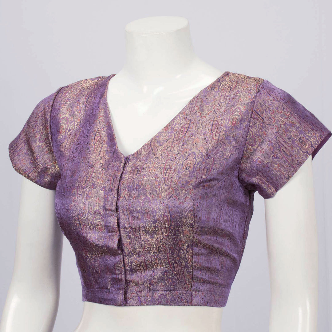 Purple Handcrafted Banarasi Brocade Silk Blouse - Avishya