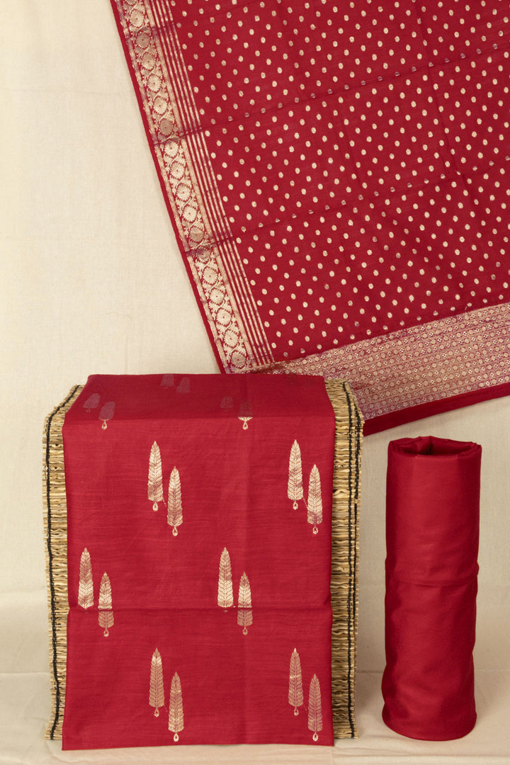 Red Banarasi Silk Salwar Suit Material 10064562