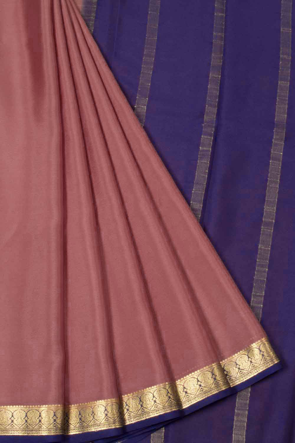 Salmon Pink Mysore Crepe Silk Saree 10064625