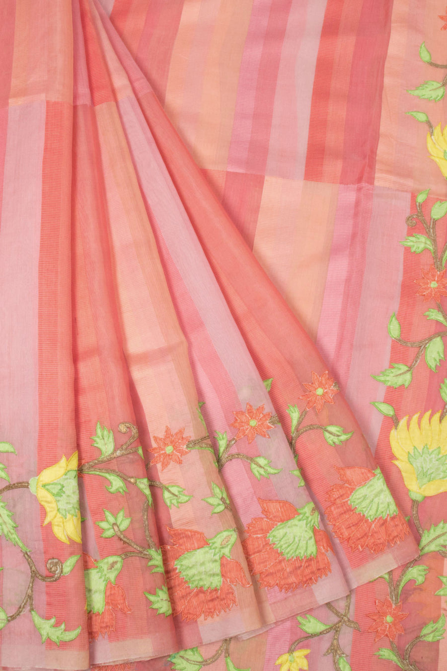 Pink Andhra Weave linen saree - Avishya