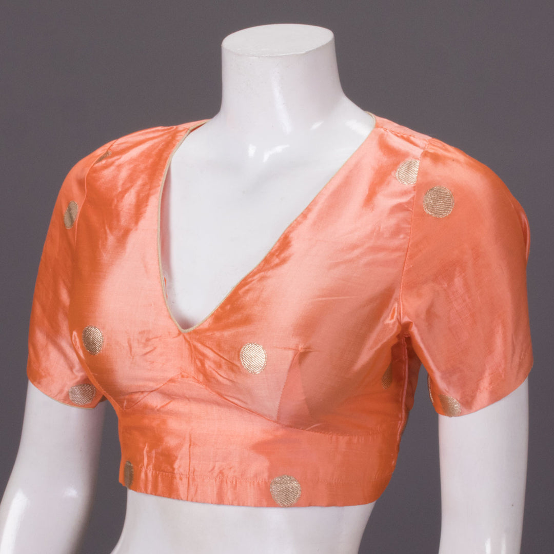 Orange Banarasi Silk Blouse - Avishya