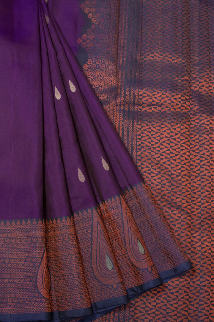 Purple Handloom Kanjivaram Soft Silk Saree 10065006