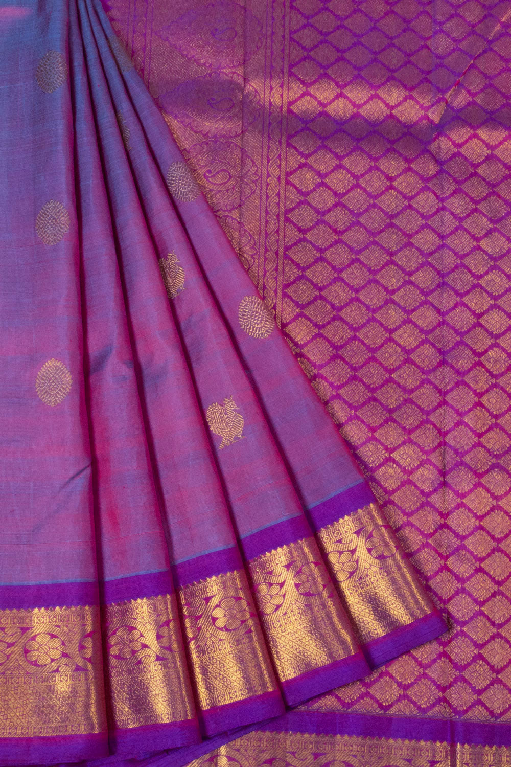 Violet Handloom Kanjivaram Silk Saree - Avishya