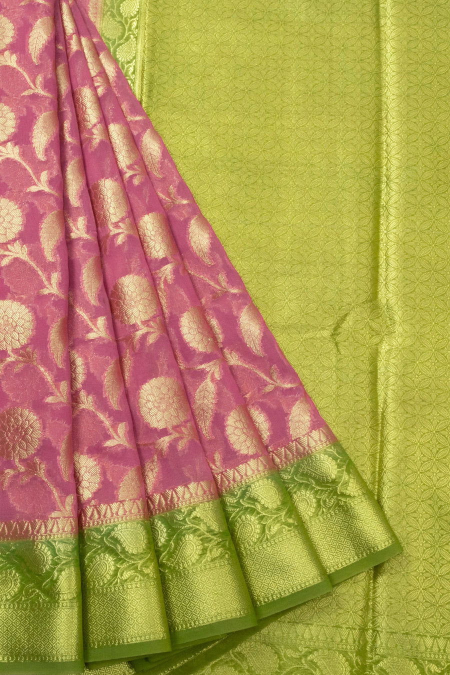 Pink Banarasi Organza Saree  - Avishya