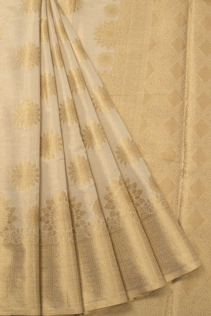 Rich Cream Banarasi Tissue Silk Saree - Avishya