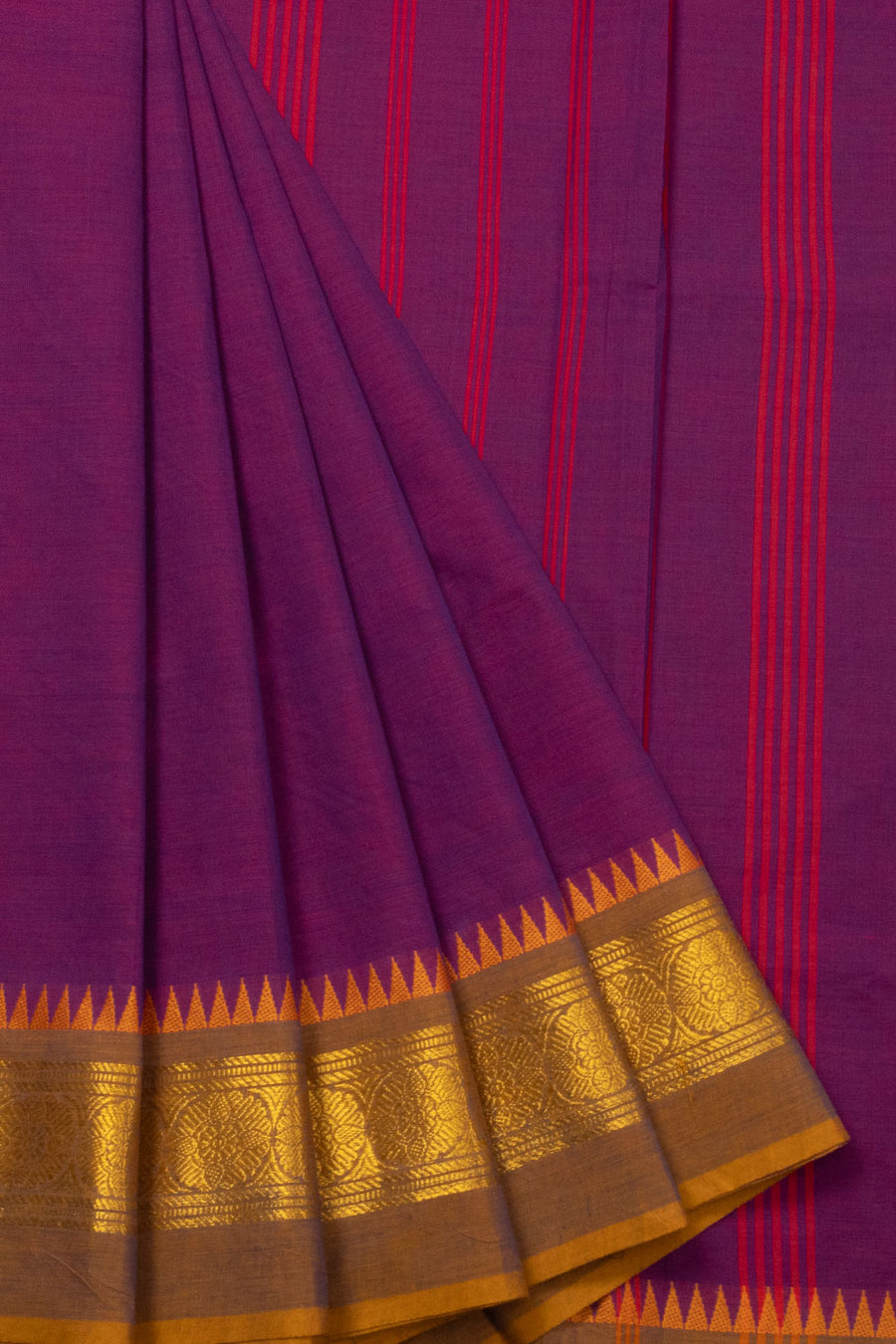 Purple Handloom Chettinad Cotton Saree-Avishya