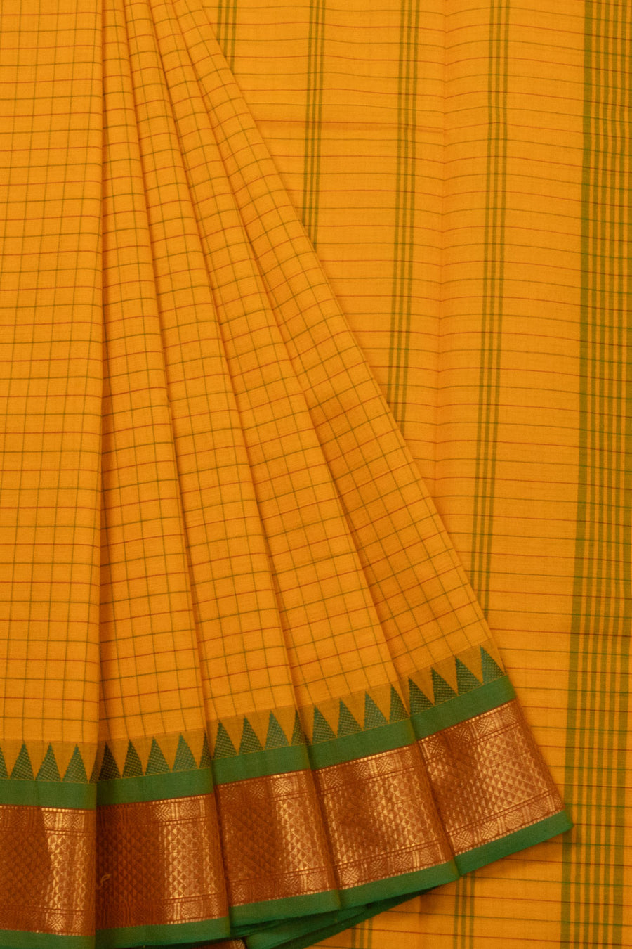 Yellow Handloom Chettinad Cotton Saree  - Avishya