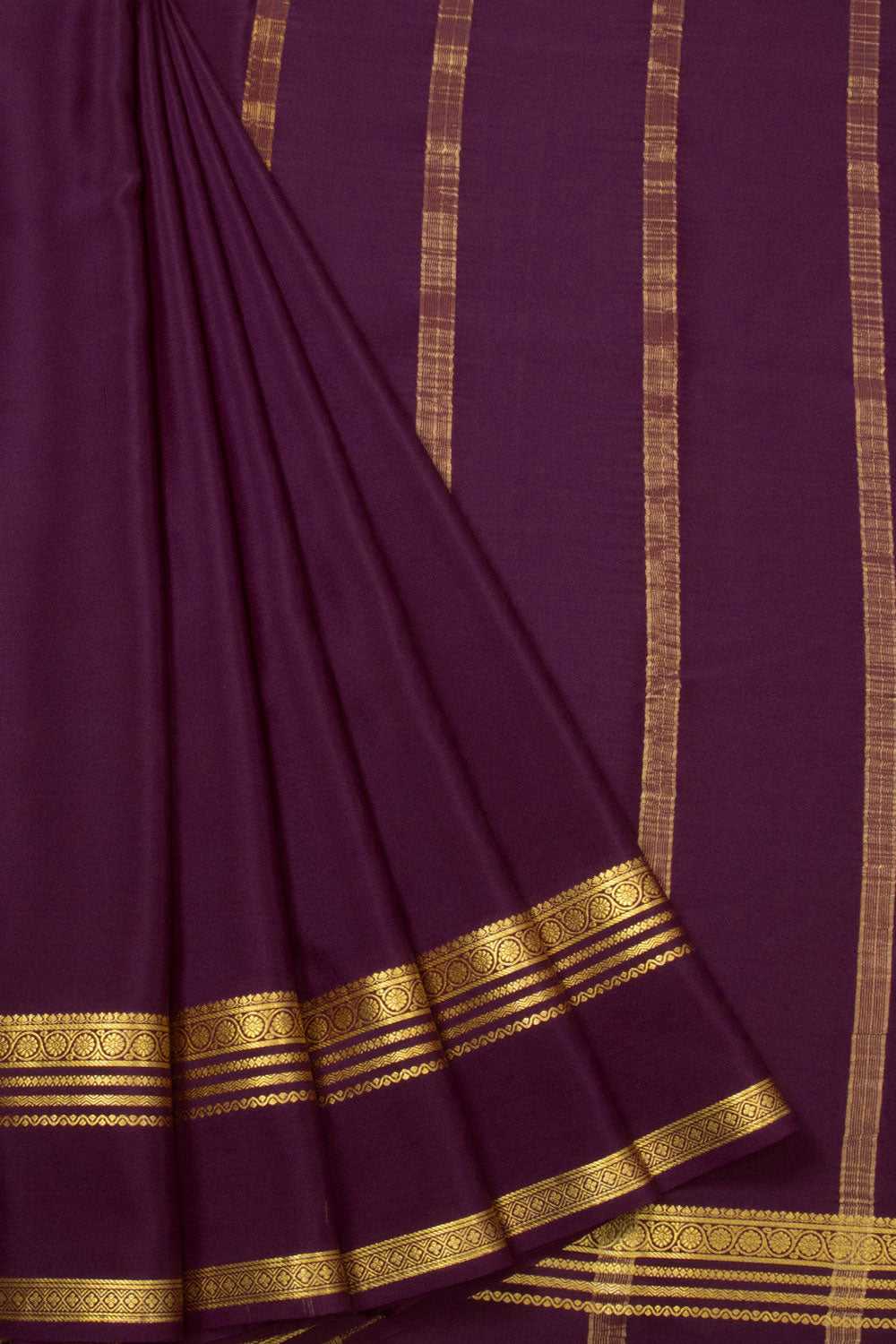 Violet Mysore Crepe Silk Saree - Avishya