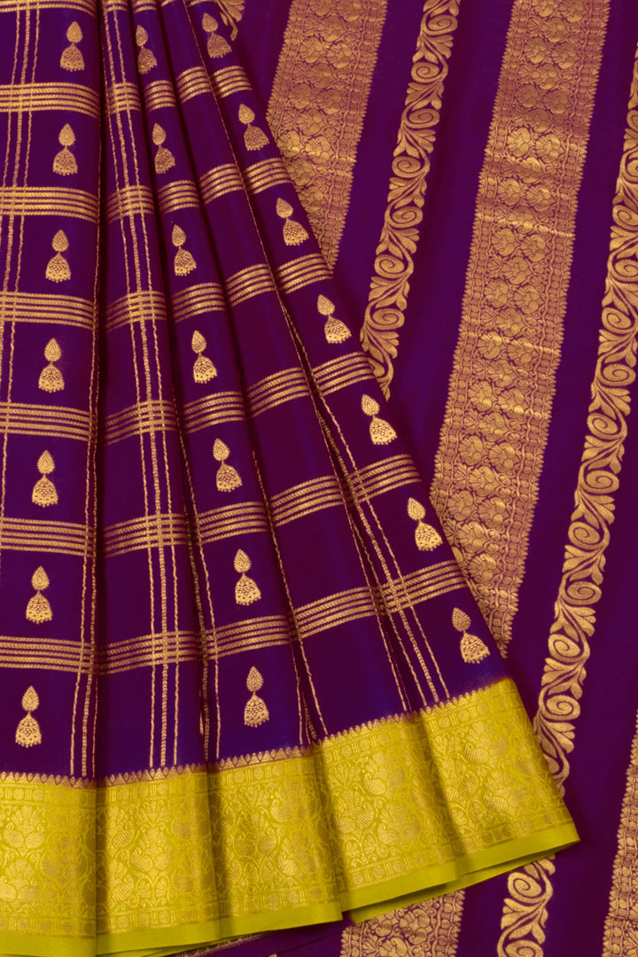 Violet Mysore Crepe Silk Saree - Avishya