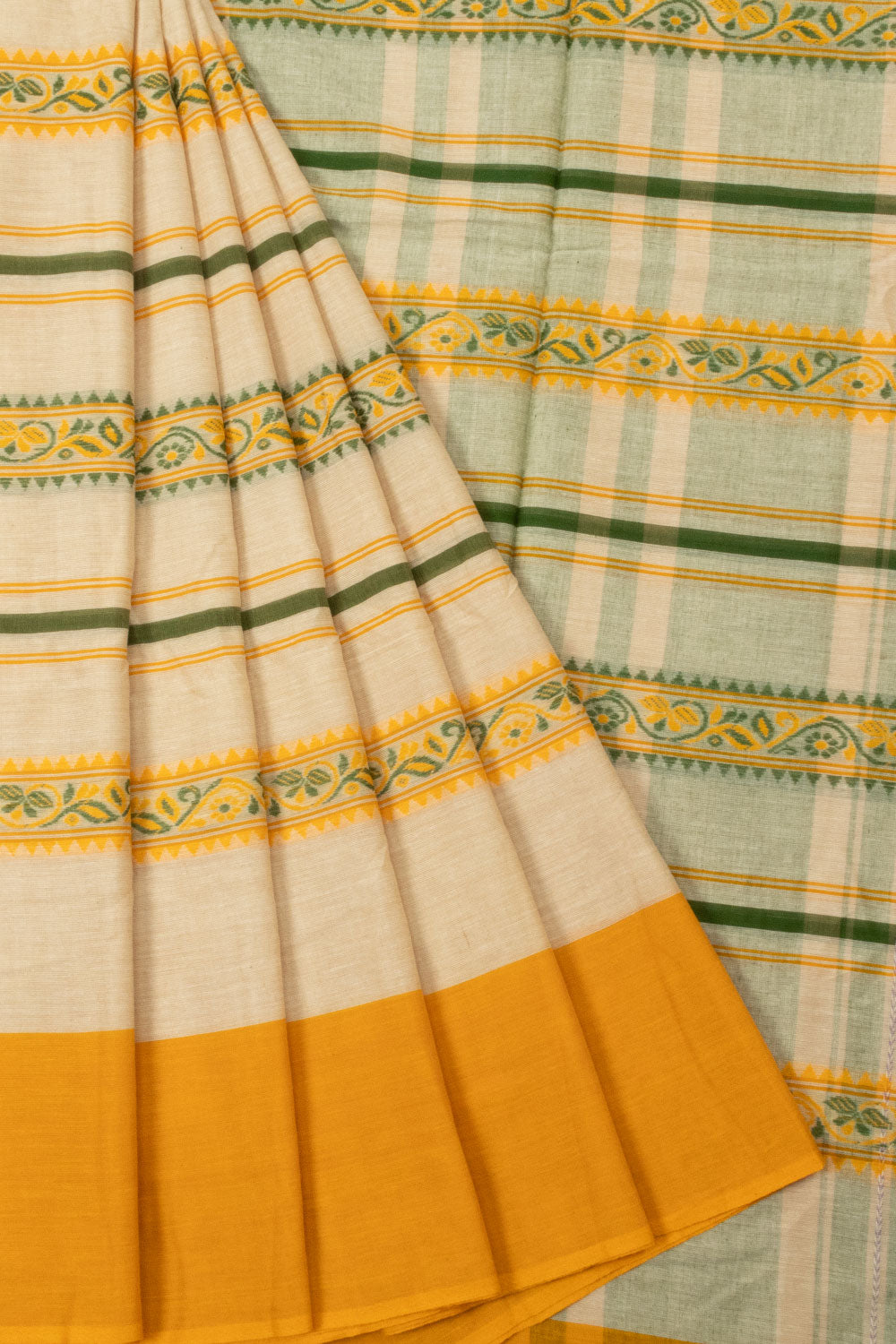 Sandal Handloom Dhaniakhali Cotton Saree - Avishya