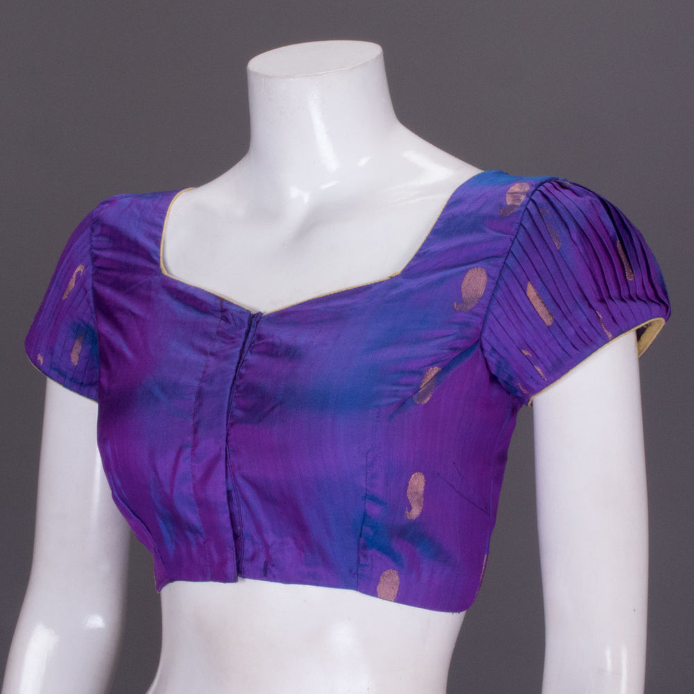 Purple Banarasi Silk Blouse - Avishya 