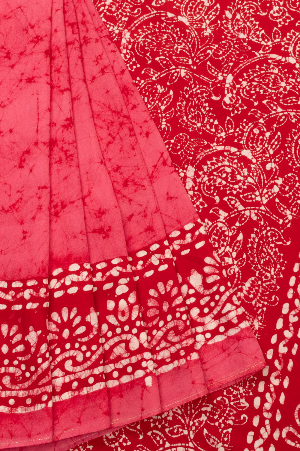 Pink Batik Printed  Muslin Silk Saree - Avishya