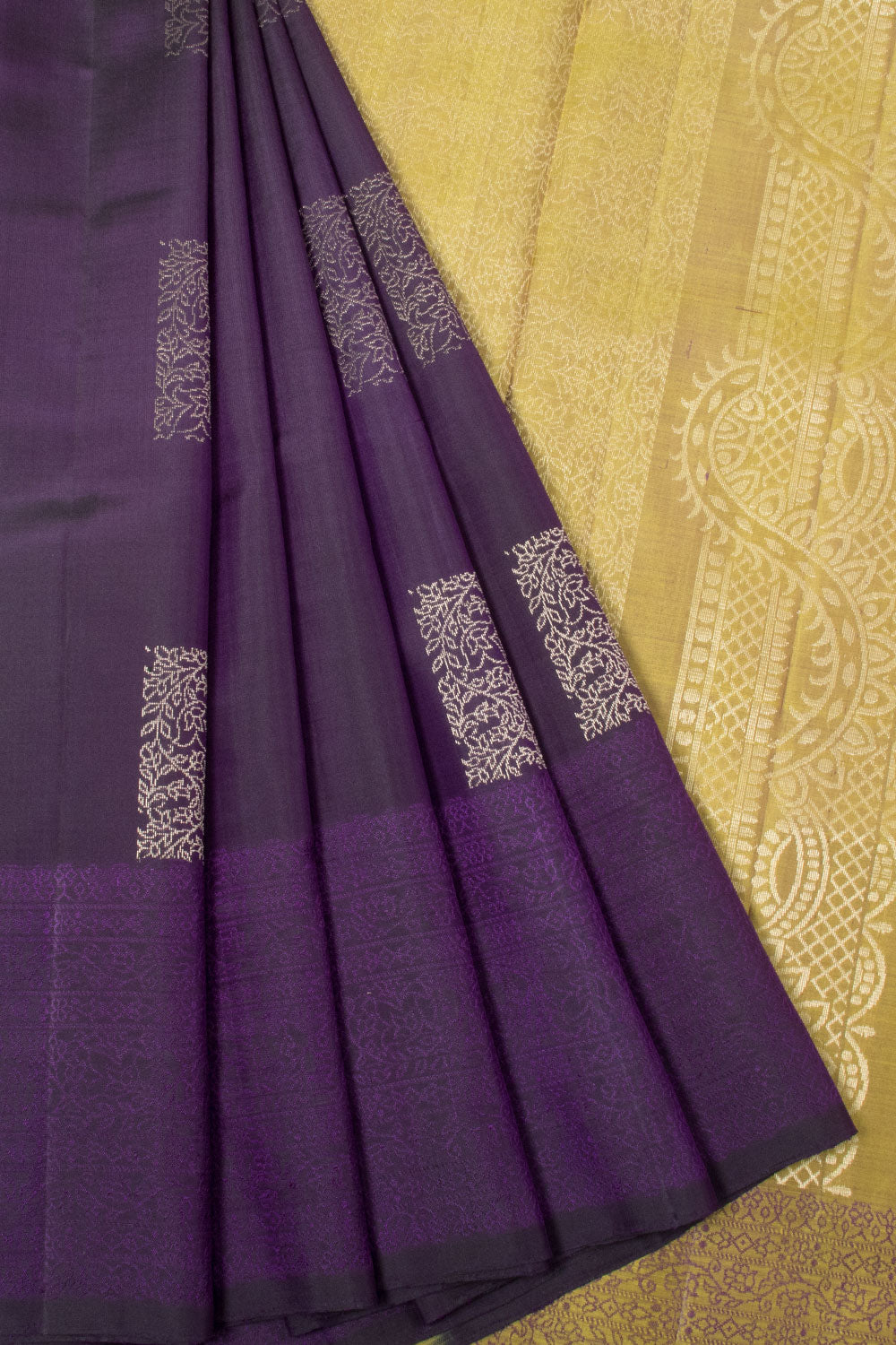 Purple Handloom Kanjivaram Soft Silk Saree - Avishya