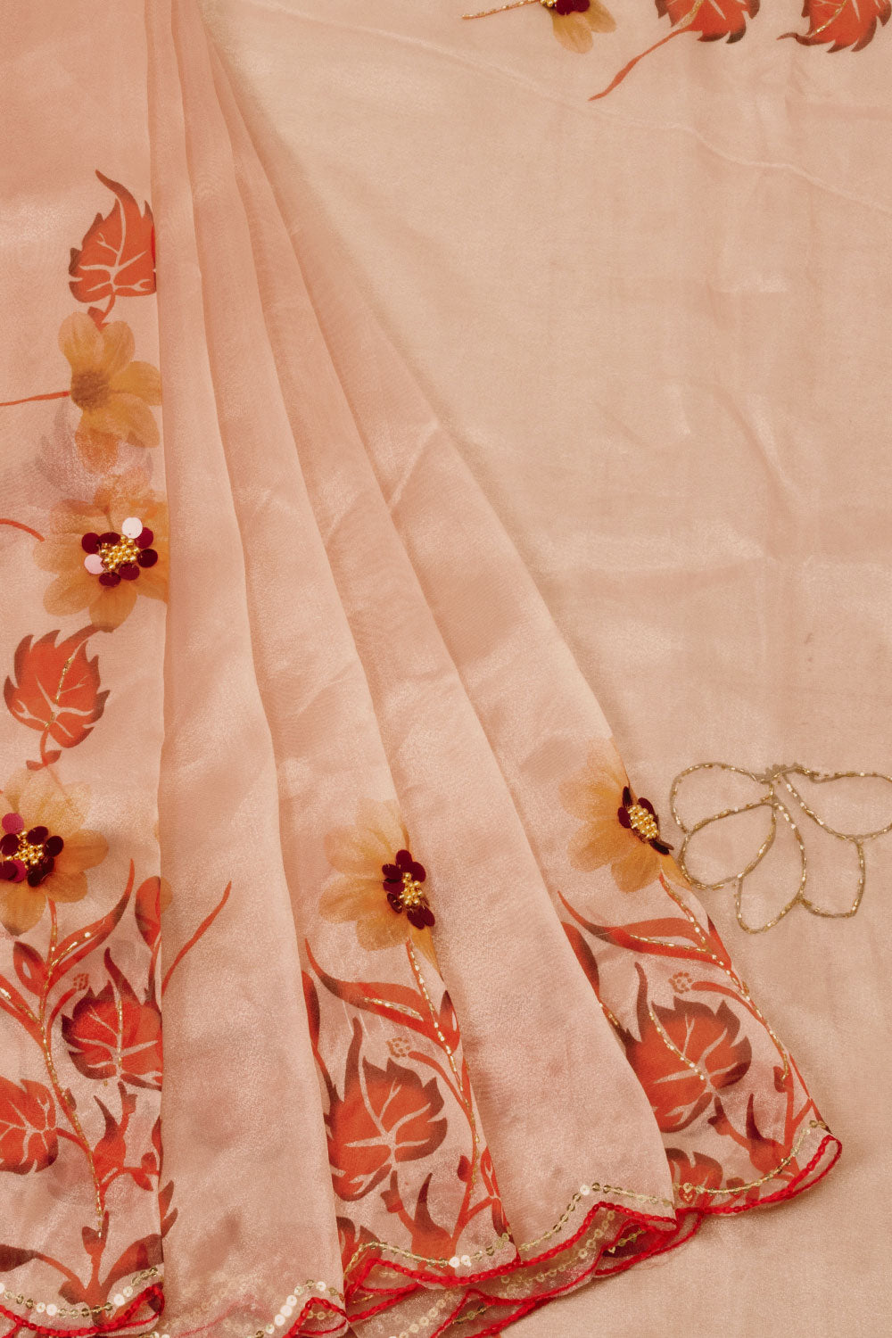 Pink Khatli Work Organza Saree - Avishya