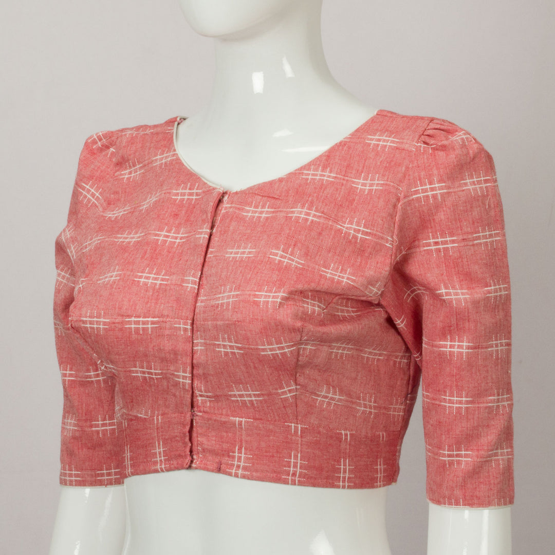 Pink Handwoven Cotton Blouse - Avishya