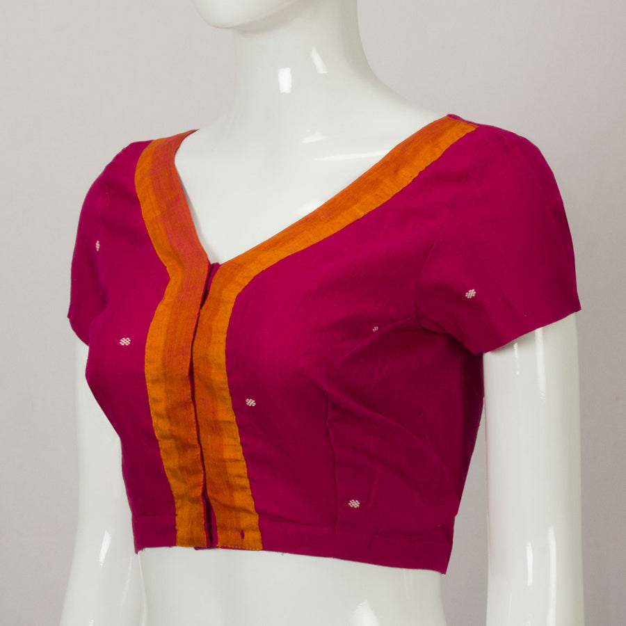 Magenta Handwoven Cotton Blouse - Avishya