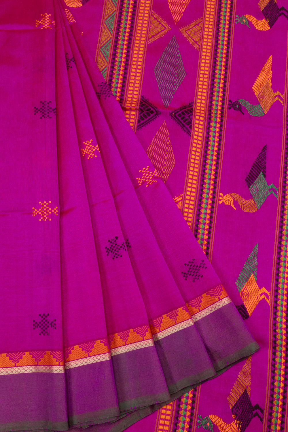 Pink Handloom Kanchi Silk Cotton Saree - Avishya