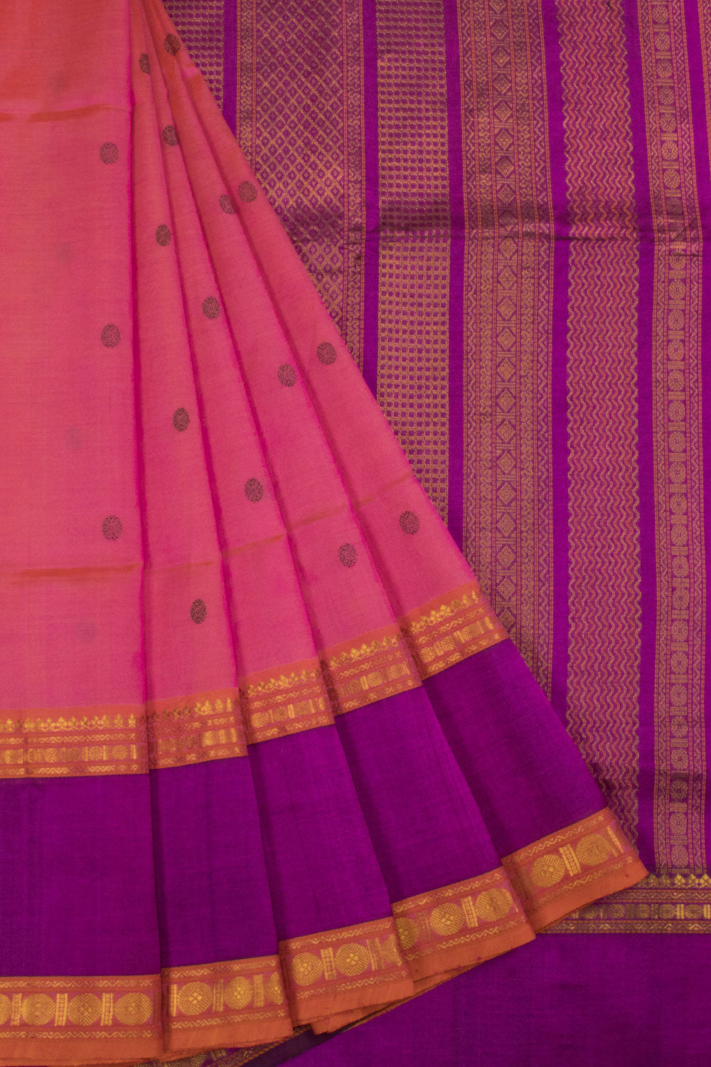 Pink Handloom Kanchi Silk Cotton Saree - Avishya