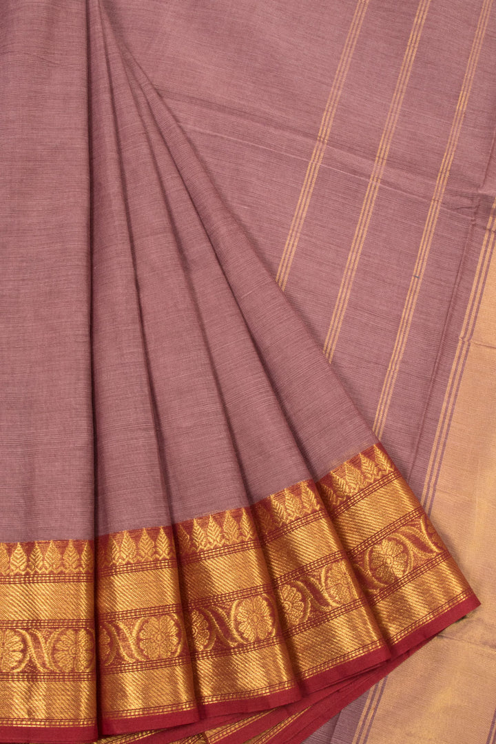 Purple Handwoven Kanchi Cotton Saree - Avishya