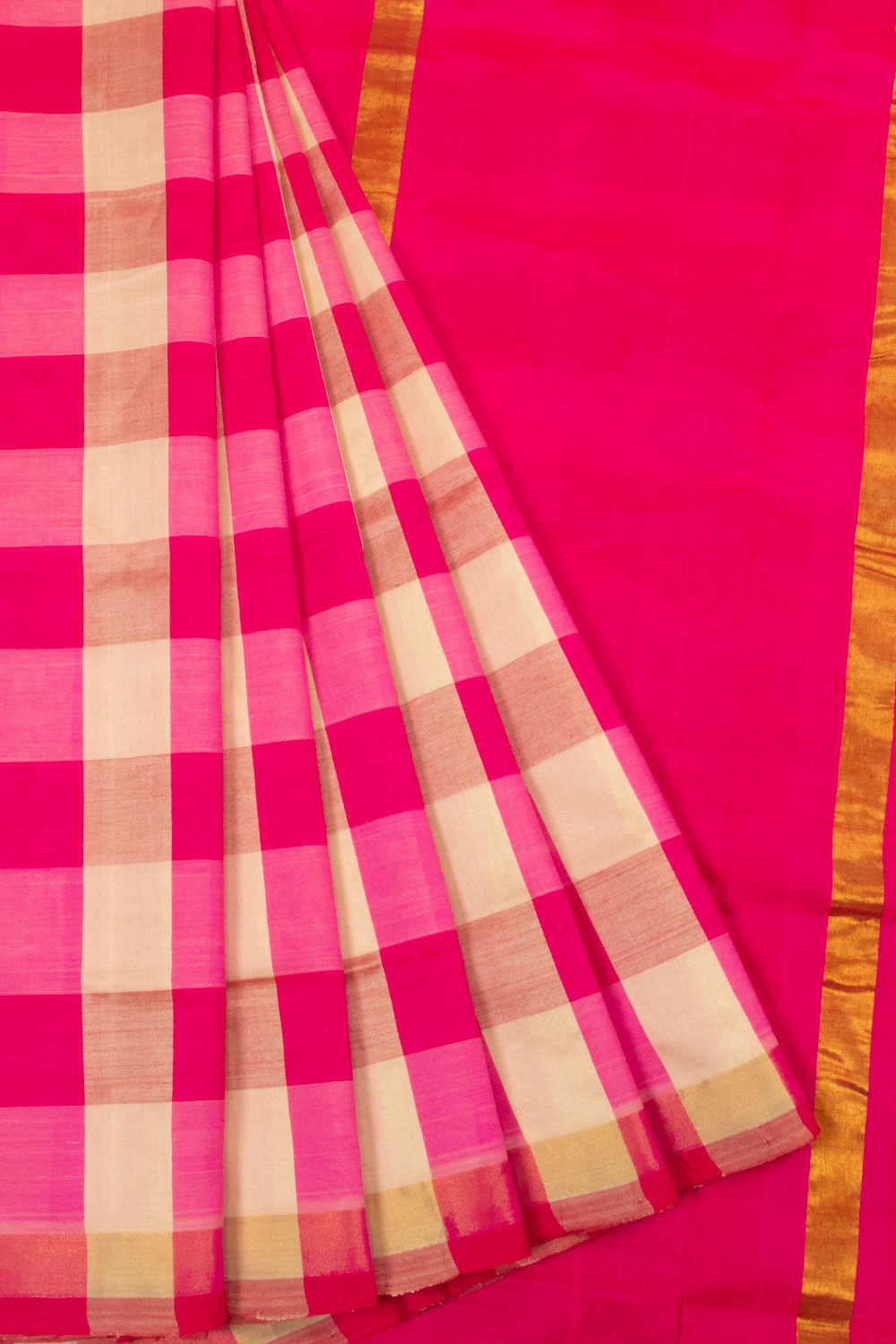 Pink Handloom Kanchi Silk Cotton Saree-Avishya