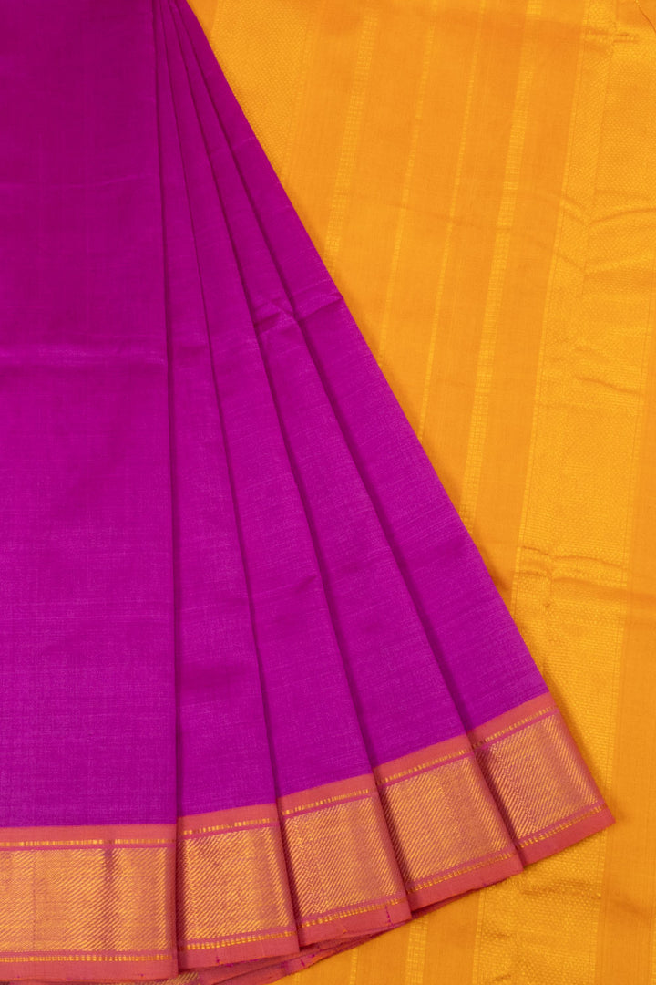 Violet Handloom Kanchi Silk Cotton Saree-Avishya