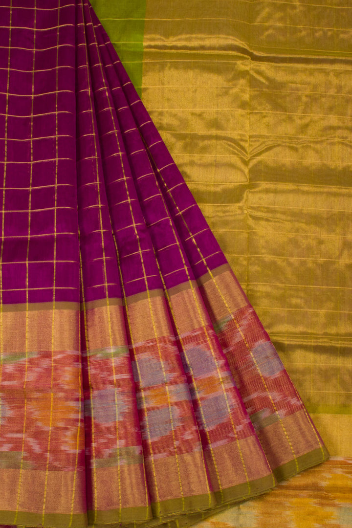 Purple Handloom Kanchi Silk Cotton Saree - Avishya