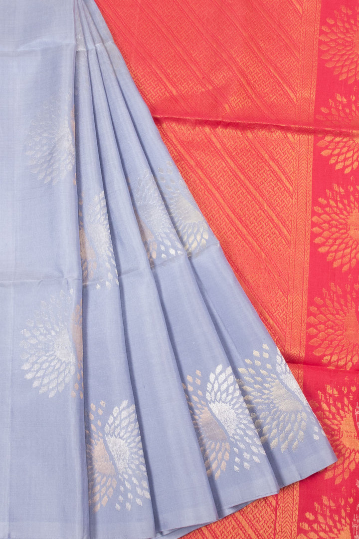 Grey Kanjivaram Soft Silk Saree - Avishya